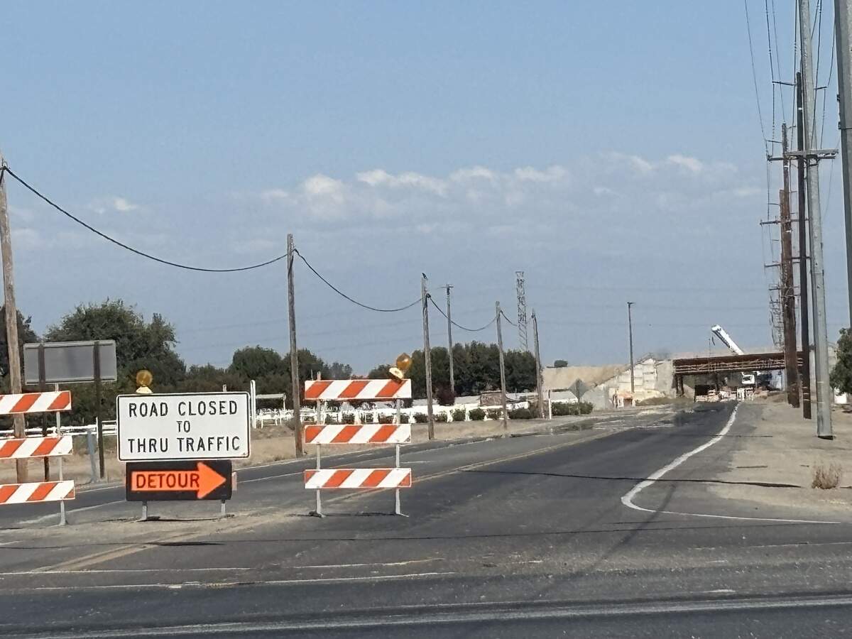 California High-Speed Rail Authority construction outside of Hanford on Grangeville Boulevadr east of State Route 43 in Kings County on Aug. 16, 2026.